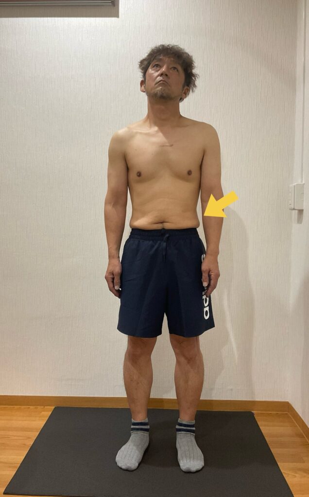 水津さんの姿勢　正面