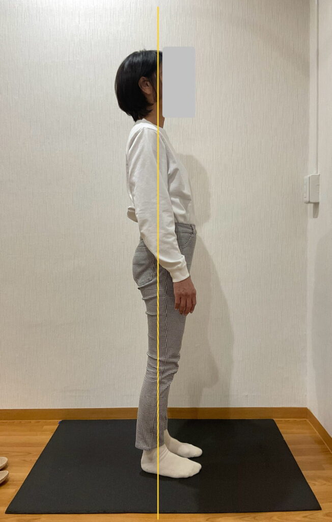 施術後の良姿勢　矢状面