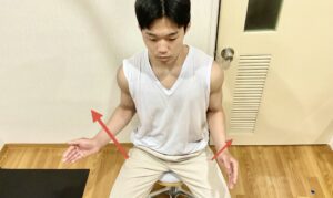 肩下垂位での外旋制限